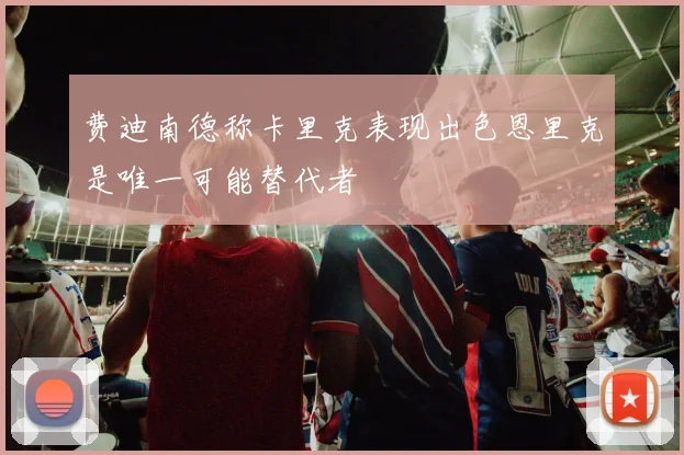 费迪南德称卡里克表现出色恩里克是唯一可能替代者